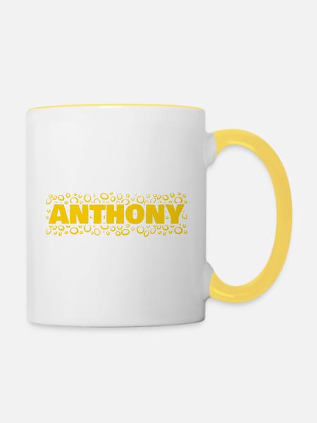 Vorname Anthony - Tasse zweifarbig - Weiß/Gelb