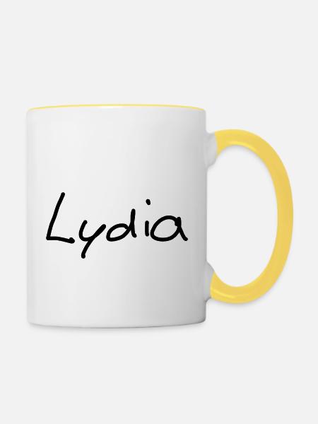 Lydia - Tasse zweifarbig - Weiß/Gelb