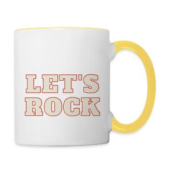 Let's Rock - Tasse zweifarbig - Weiß/Gelb - Rechts