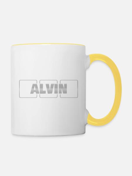 Alvin als Geschenkidee - Tasse zweifarbig - Weiß/Gelb