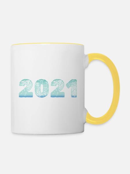 2021 - Tasse zweifarbig - Weiß/Gelb