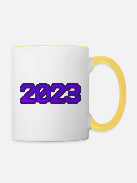 Computer 2023 - Tasse zweifarbig - Weiß/Gelb