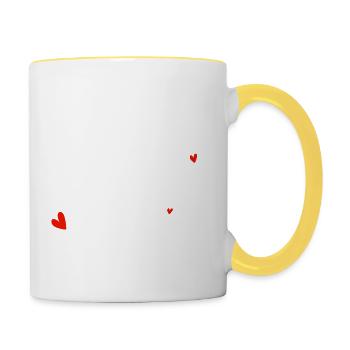 Bride Hearts Team - Bride Gift - Contrasting Mug - white/yellow - Right
