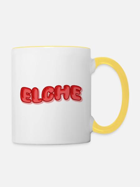 Urlaub Elche - Tasse zweifarbig - Weiß/Gelb