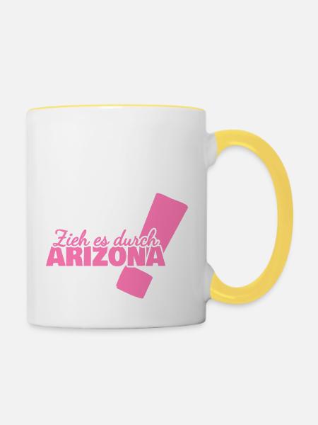 Geschenk für Arizona - Tasse zweifarbig - Weiß/Gelb