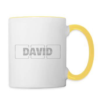 David als Geschenkidee - Tasse zweifarbig - Weiß/Gelb - Rechts