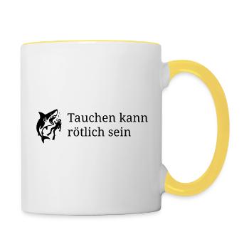 Tauchen kann rötlich sein - Tasse zweifarbig - Weiß/Gelb - Rechts