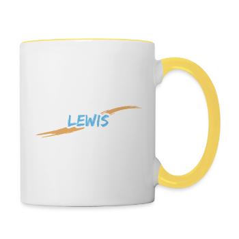 Geschenk für Lewis - Tasse zweifarbig - Weiß/Gelb - Rechts