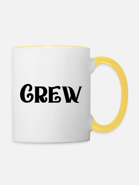 crew - Tasse zweifarbig - Weiß/Gelb