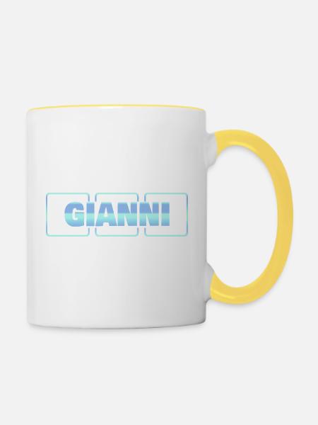Gianni - Tasse zweifarbig - Weiß/Gelb