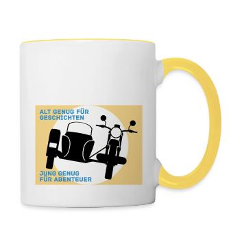 Geschichten und Abenteuer - Tasse zweifarbig - Weiß/Gelb - Rechts
