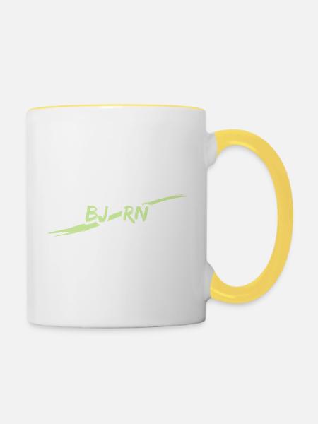 Bjoern - Tasse zweifarbig - Weiß/Gelb