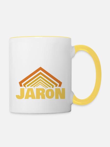 Jaron - Tasse zweifarbig - Weiß/Gelb