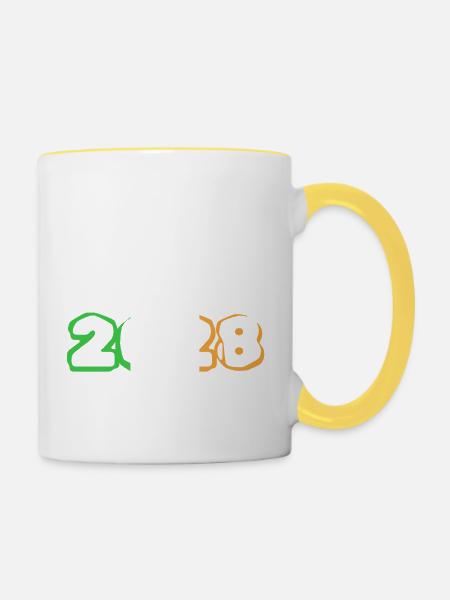 2028 - Tasse zweifarbig - Weiß/Gelb