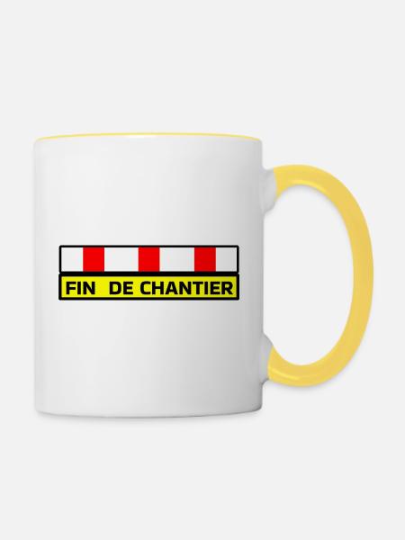 Ende des Projekts - Tasse zweifarbig - Weiß/Gelb
