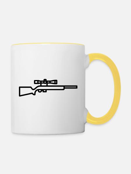 Scharfschütze - Tasse zweifarbig - Weiß/Gelb