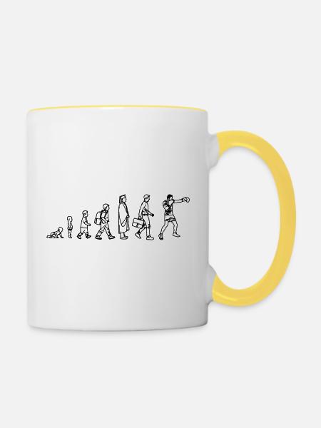 Boxen Evolution - Tasse zweifarbig - Weiß/Gelb