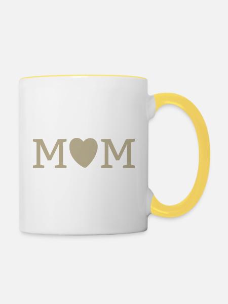 MUM – Mutterliebe - Tasse zweifarbig - Weiß/Gelb