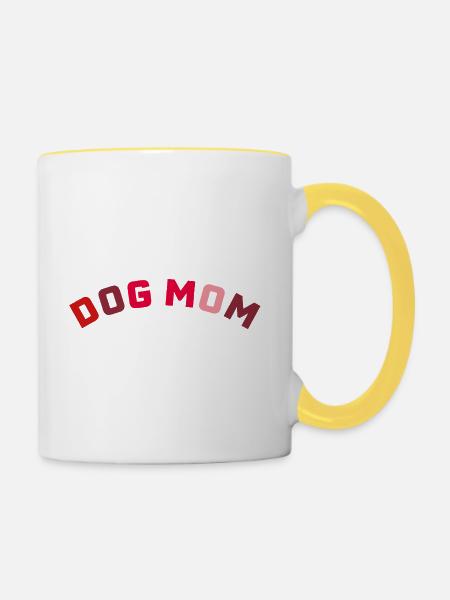 DOG MOM  - Tasse zweifarbig - Weiß/Gelb