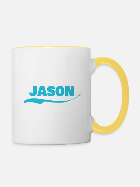 Geschenk für Jason - Tasse zweifarbig - Weiß/Gelb