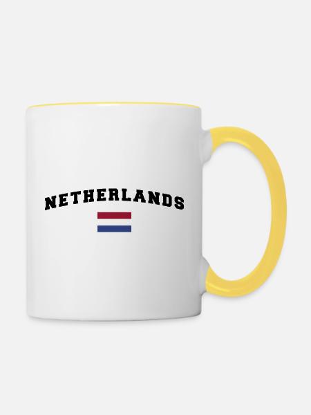 Holland Shirt - Tasse zweifarbig - Weiß/Gelb
