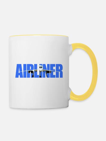 Airliner Concorde - Tasse zweifarbig - Weiß/Gelb