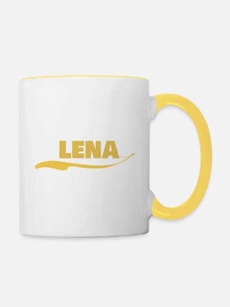 lena - Tasse zweifarbig - Weiß/Gelb