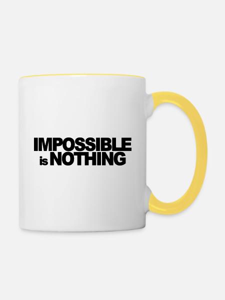masterfitness_impossible - Tasse zweifarbig - Weiß/Gelb
