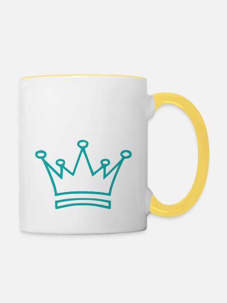 KRONE - Tasse zweifarbig - Weiß/Gelb