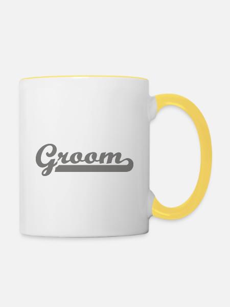Groom - Tasse zweifarbig - Weiß/Gelb