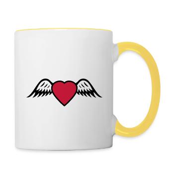aile - Mug contrasté - blanc/jaune - Droite