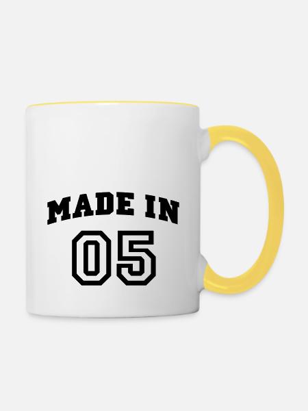 mp_madein05a - Tasse zweifarbig - Weiß/Gelb
