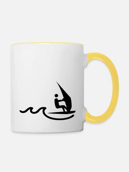 windsurfer - Tasse zweifarbig - Weiß/Gelb