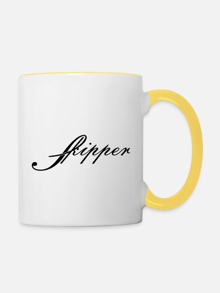 skipper_vec_1 de - Tasse zweifarbig - Weiß/Gelb