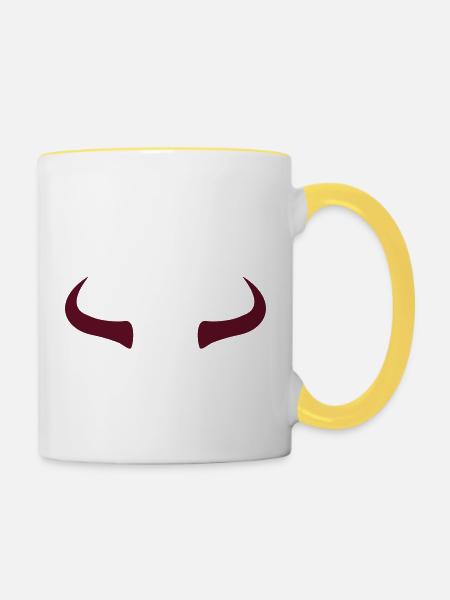 Bull Horns - red - Tasse zweifarbig - Weiß/Gelb