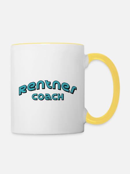 rentnercoach - Tasse zweifarbig - Weiß/Gelb
