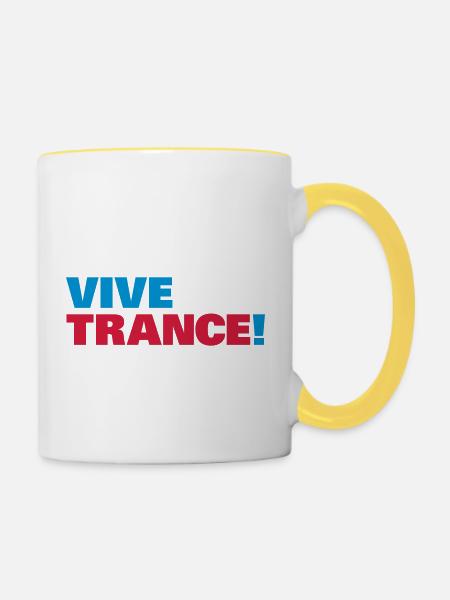 Trance - Vive la Trance ! - Tasse zweifarbig - Weiß/Gelb