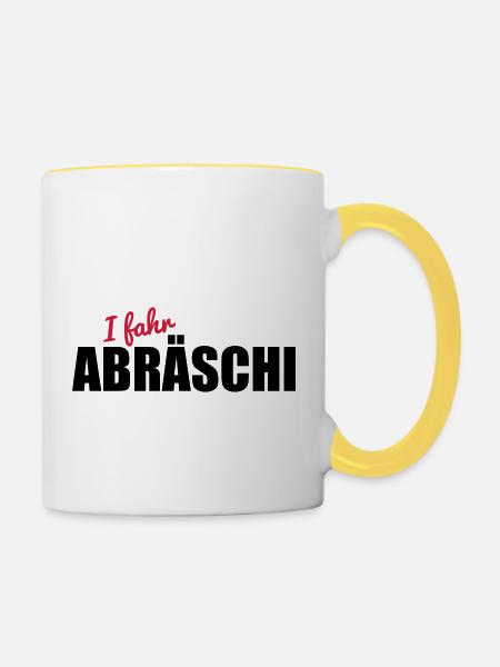 Abräschi - Tasse zweifarbig - Weiß/Gelb