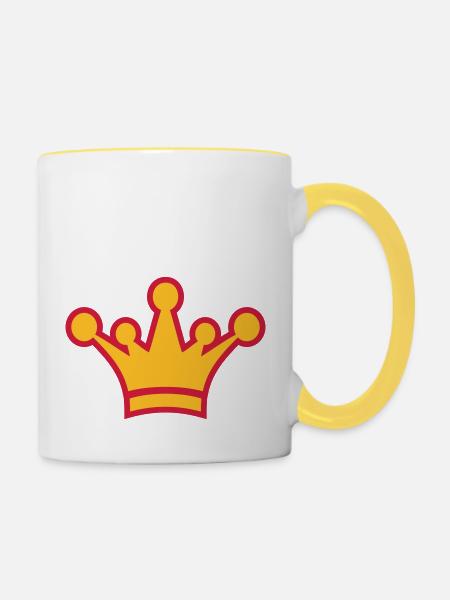 crown_symbol_2c - Tasse zweifarbig - Weiß/Gelb