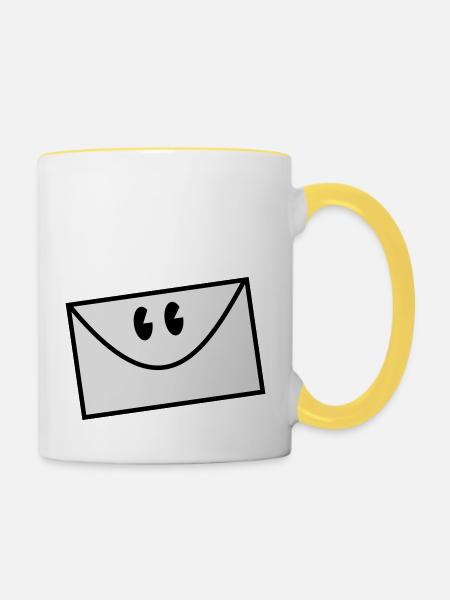 envelope - Tasse zweifarbig - Weiß/Gelb