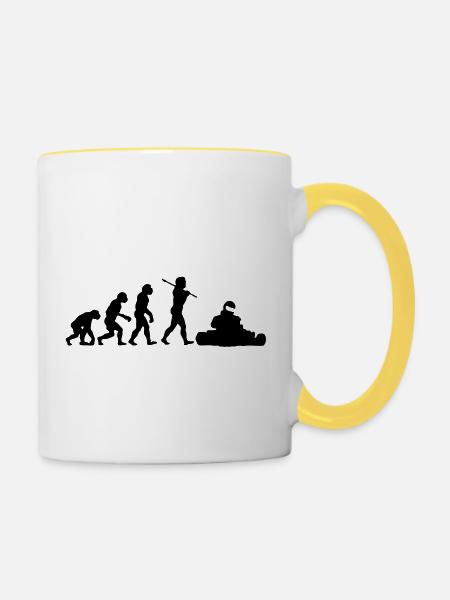 Karting Evolution - Tasse zweifarbig - Weiß/Gelb