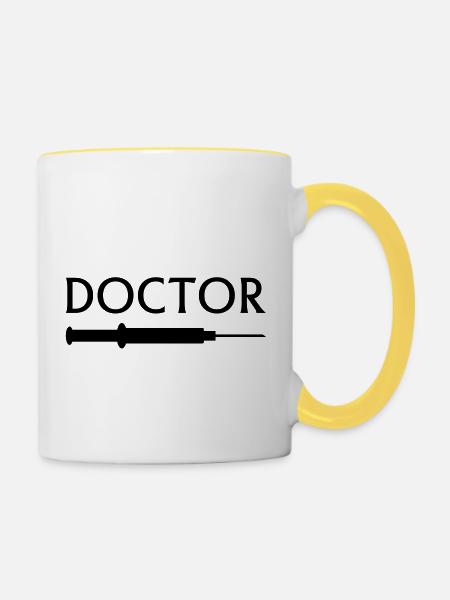 doctor - Tasse zweifarbig - Weiß/Gelb