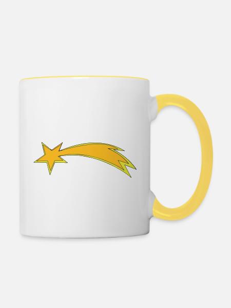 christmas star - Tasse zweifarbig - Weiß/Gelb