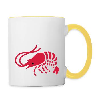 Garnele - Tasse zweifarbig - Weiß/Gelb - Rechts