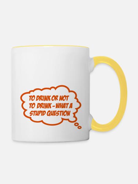 trinken - Tasse zweifarbig - Weiß/Gelb