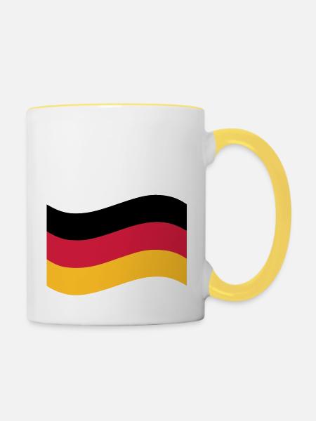 Deutschland - Tasse zweifarbig - Weiß/Gelb