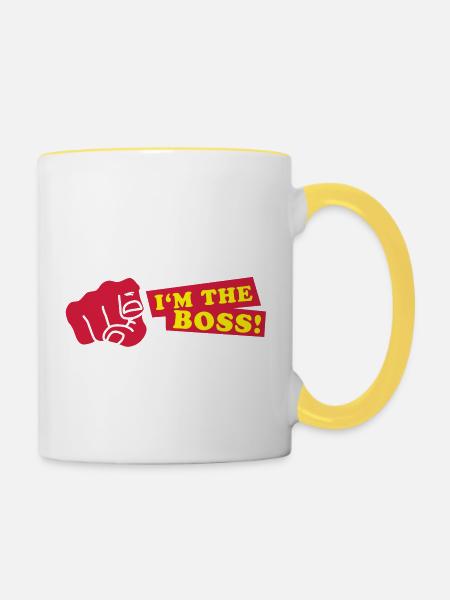 im_the_boss__f2 - Tasse zweifarbig - Weiß/Gelb