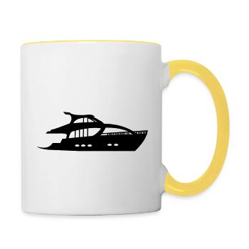 yacht - Mug contrasté - blanc/jaune - Droite