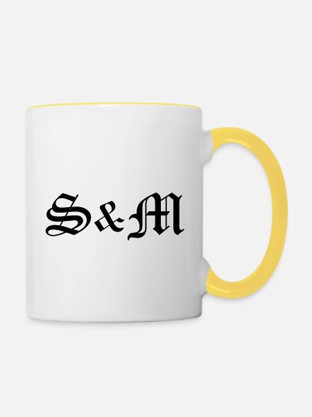 Sex__V027 - Tasse zweifarbig - Weiß/Gelb