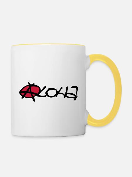 aloha - Tasse zweifarbig - Weiß/Gelb